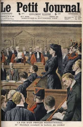 Caso Steinheil: Marguerite Steinheil (1869-1954) ascolta la lettura del verdetto - Le Peiny Journal, novembre 1909