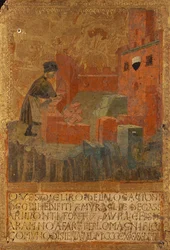 Scalpellino che costruisce un castello