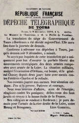 Notizie telegrafiche di Tours del 9/12/1870 di Léon Gambetta