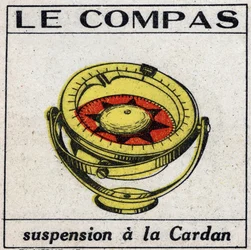Magnetismo terrestre: la bussola utilizza una sospensione cardanica per mantenere la posizione orizzontale. Illustrazione anonima del 1925. Collezione privata.