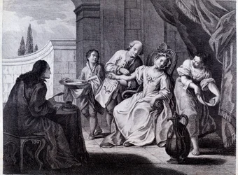 Il salasso, tecnica medica (incisione)