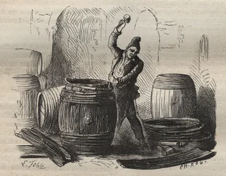 Il bottaio del Bagne di Tolone nel XIX secolo. Incisione in 
