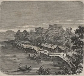 Il penitenziario Saint-Laurent a Cayenna (Guyana francese) nel XIX secolo. Incisione in "Histoire des bagnes depuis leur création à nos jours" (1877) di Pierre Zaccone (1817-1895). Colonia penale
