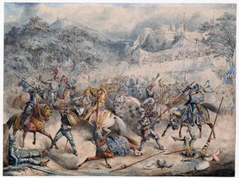 Torneo di cavalieri medievali