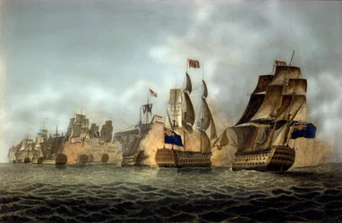 Veduta della battaglia di Capo San Vincenzo del 14/02/1797 (incisione del 1798)