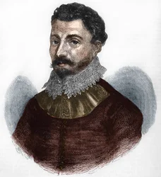 Ritratto di Sir Francis Drake. Navigatore e corsaro inglese (nato a Tavistock, Devonshire, c. 1540 a Portobelo, Panama)