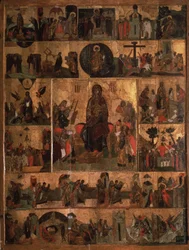 La glorificazione della Vergine Inno Akathist alla Santissima Theotokos, XIV secolo