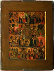 La glorificazione della Vergine Inno Akathist alla Santissima Theotokos, inizio XVII sec.