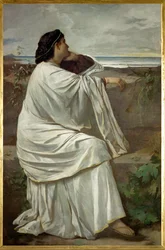 Ifigenia, la modella romana preferita da Feuerbach " Nana " (olio su tela)