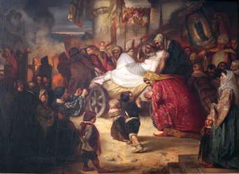 La giovane strega è condotta al rogo