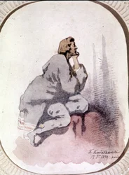 Ritratto di Frederic Chopin (1810-1849), compositore polacco. Acquerello di Kwiatkowski