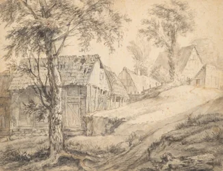 Fattoria nei pressi di Danzica (recto) (?) Studio di alberi (verso)