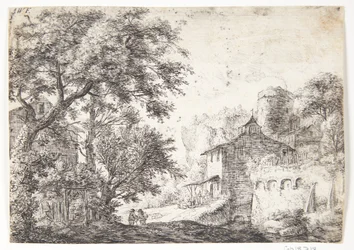 Mura della città con una locanda