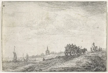 Linea costiera con cavallo e carro (serie Landschappen met bebouwing)