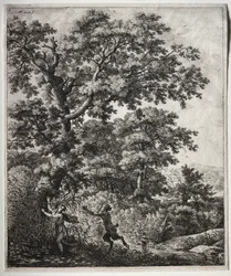 Sei grandi paesaggi verticali con scene dalle Metamorfosi di Ovidio: Pan e Siringa