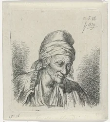 Vecchia donna verso destra