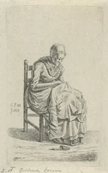 Donna che cuce su una sedia (Geldersche boerin, 12 Studi-beeldjes)