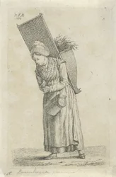 Donna del Lussemburgo con un cesto sulla schiena