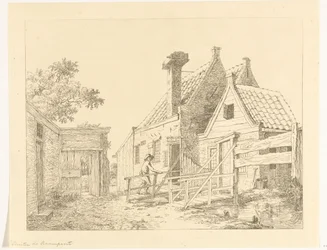 Ragazzo che cammina su un ponte di legno (Buiten de Raampoort)