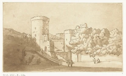 Muro di un castello con torri