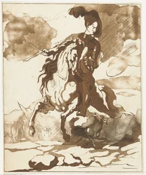 Cavaliere con cane