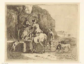 Cavalieri presso un abbeveratoio