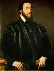 Antoine Perrenot de Granvella, cardinale, primo ministro di Margherita di Parma, governatore dei Paesi Bassi... (olio su legno di quercia)