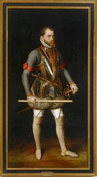 Filippo II, re di Spagna ... (olio su tela)
