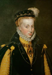 La regina Anna di Spagna, quarta moglie del re Filippo II ... (olio su tela)