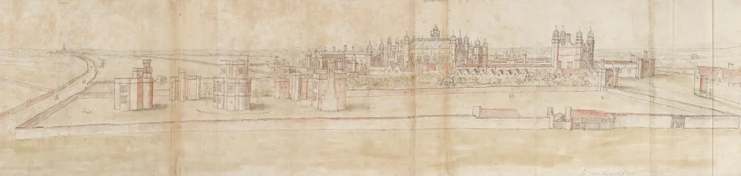 Hampton Court Palace dal Nord, c1550-1560