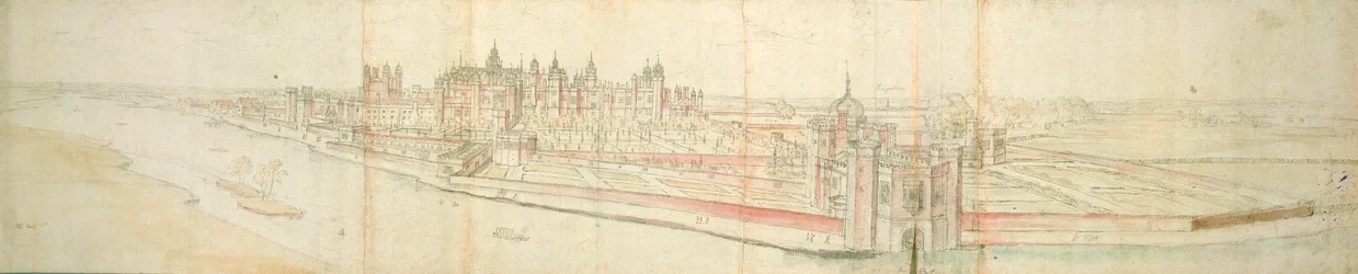 Hampton Court Palace dal fiume, c.1544