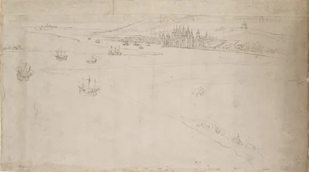 Panorama di Londra visto da Southwark: Greenwich, 1554