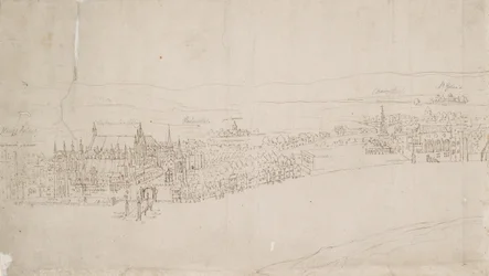 Panorama di Londra visto da Southwark: Westminster, 1554