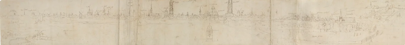 Schizzo preliminare per una veduta di Bruges da sud-ovest, 1558