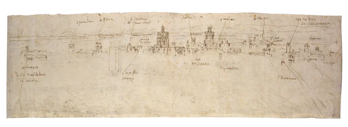 Schizzo della laguna di Valencia, la Albufera e costa e campagna adiacenti