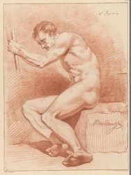Nudo maschile seduto, visto di lato (2º premio 1770)