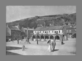 Vecchio mercato e piazza del mercato, Settle, c1900