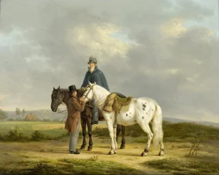 Due cavalieri in un paesaggio