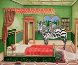 Zebra in una camera da letto