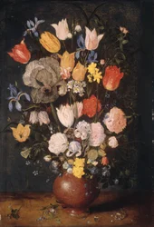 Bouquet di fiori in un vaso di terracotta, c. 1610