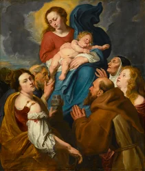Madonna col Bambino e cinque santi, circa 1627-1630