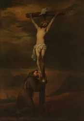 San Francesco che si lamenta ai piedi della croce
