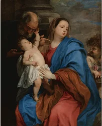 La Sacra Famiglia con un angelo