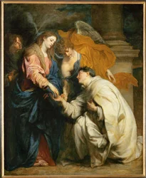 Il mistico fidanzamento del beato Hermann Joseph con la Vergine Maria (olio su tela)