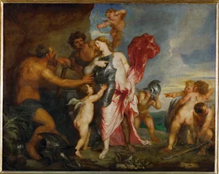 Teti riceve da Efestione armi e armature per Achille (dipinto su tela)