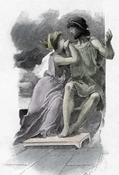 Odissea di Omero: Ulisse e Penelope. Illustrazione di Antoine Calbet per 
