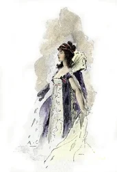 Ritratto di Désirée Clary (1777-1860) Regina di Svezia nel 1818 (Disegno di Antoine Calbet da 