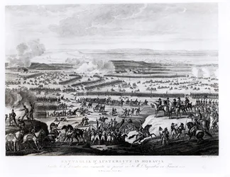 La battaglia di Austerlitz in Moravia, 2 dicembre 1805, inciso da Antonio Verico (n. c.1775)