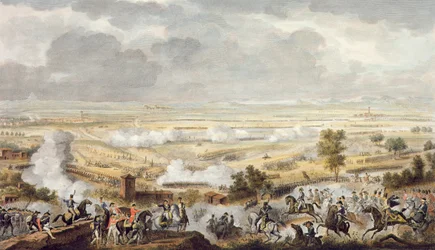 La battaglia di Marengo, 23 Prairial, Anno 8 (12 giugno 1800) incisa da Jean Duplessi-Bertaux (1747-1819)