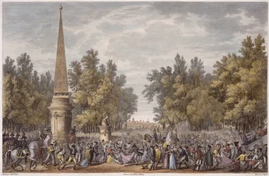 La Festa di Virgilio a Mantova, 24 Vendemiaire, Anno 6 (Ottobre 1797) inciso da Georges Malbeste